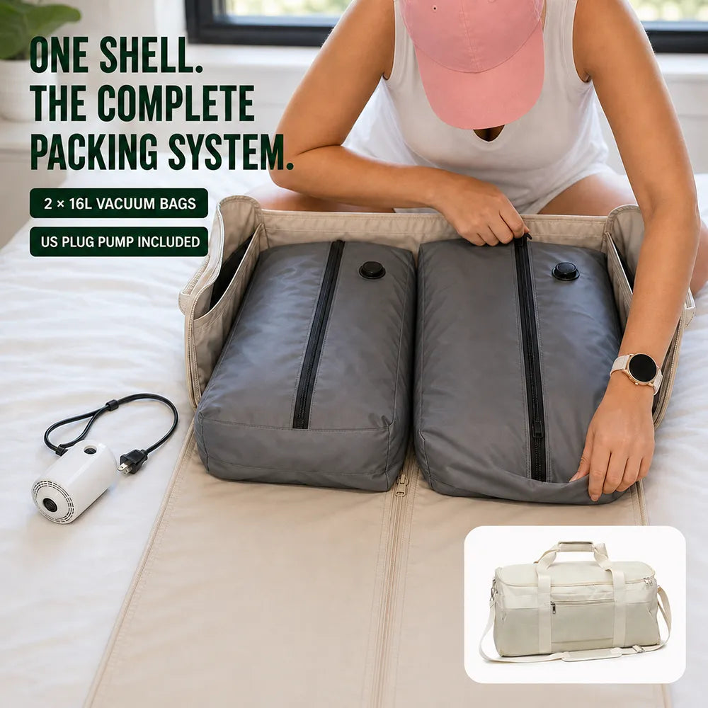 Convertible 60L Garment Weekender Bag with Shoe Compartment