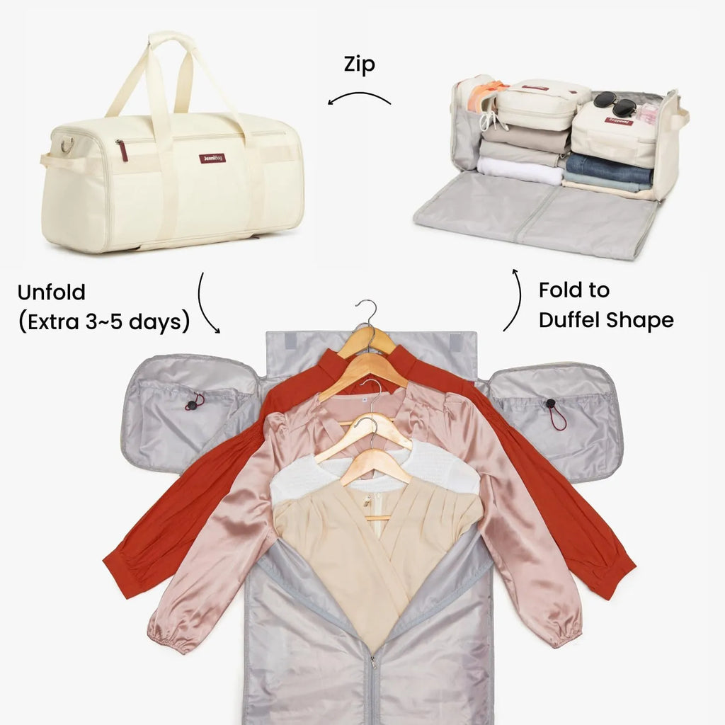 Convertible 60L Garment Weekender Bag with Shoe Compartment