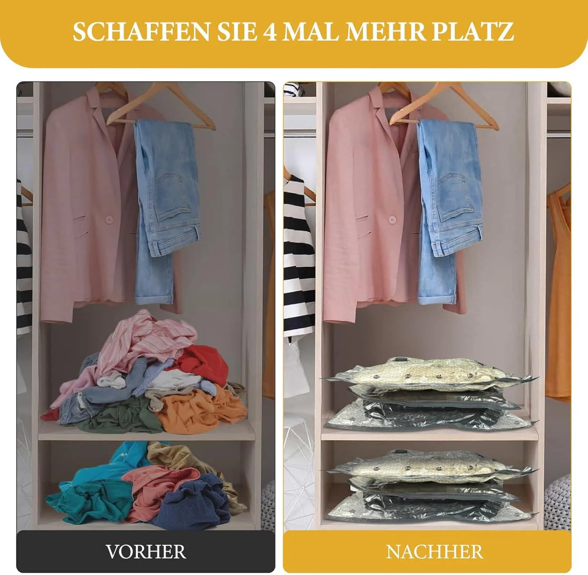 🧳 Vacuum Bags for Clothes – Travel & Storage Set