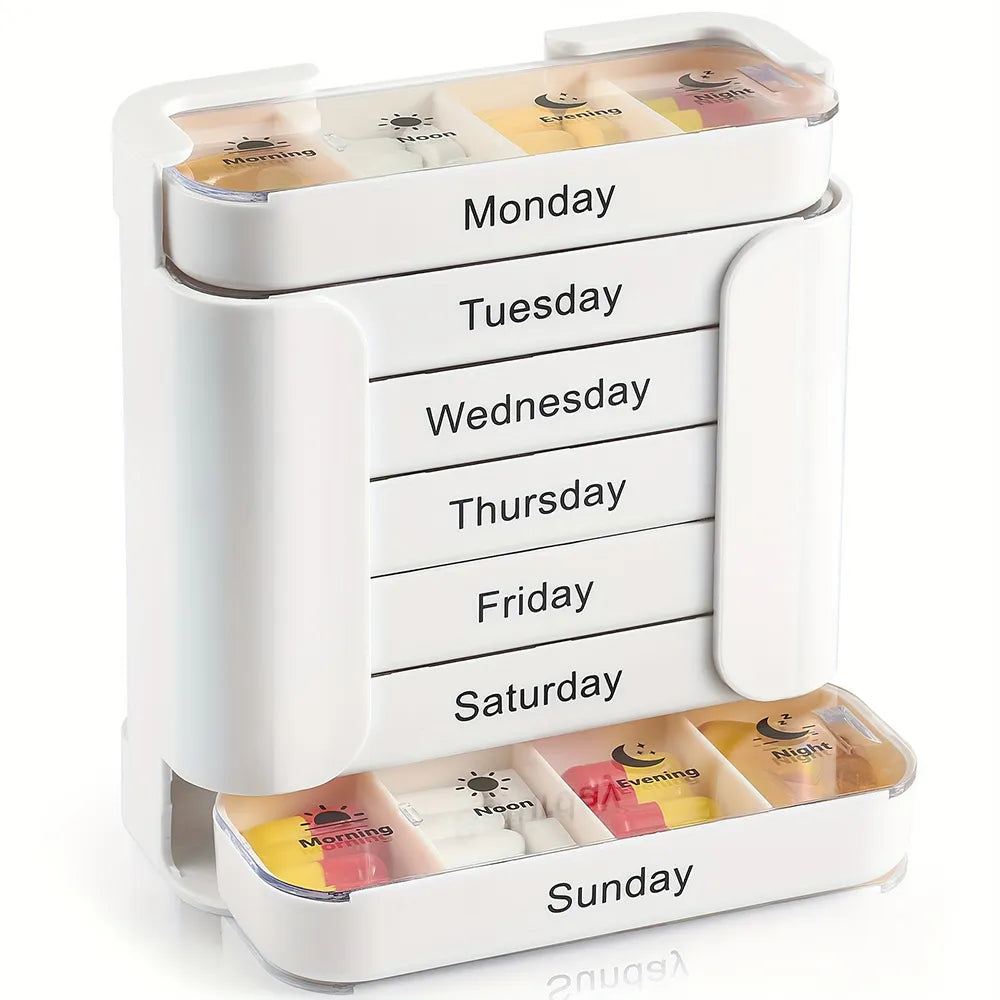 💊7-Day Weekly Pill Organizer Box – Large Capacity Medication & Vitamin Storage Case