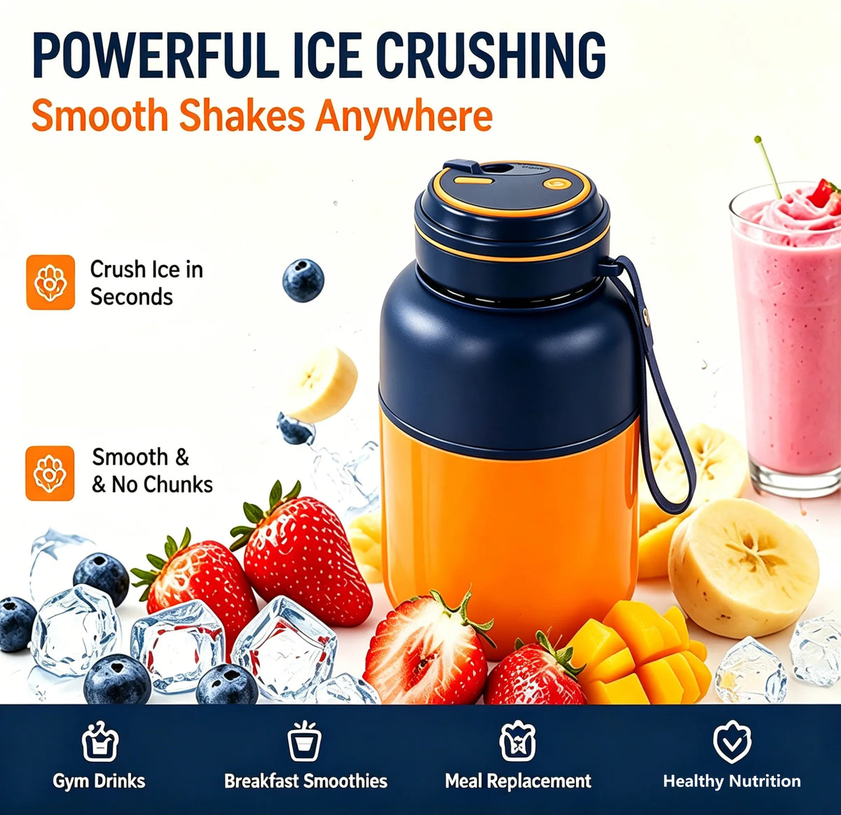 🥤 Blend Fresh Anywhere, Anytime Portable Wireless Juicer Cup