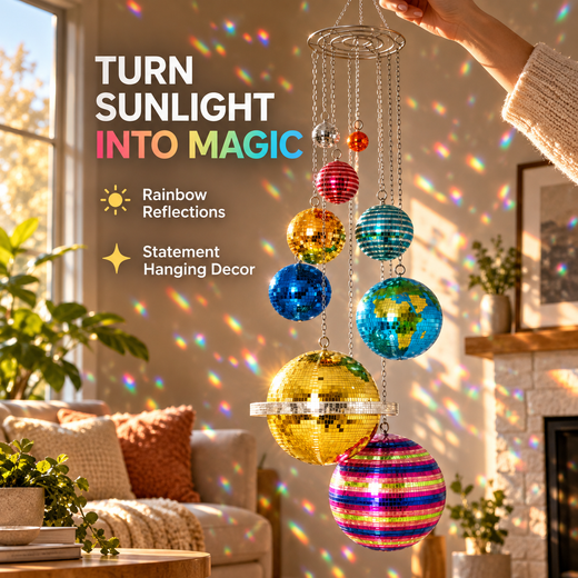 Rainbow Disco Planetarium Hanging Mobile