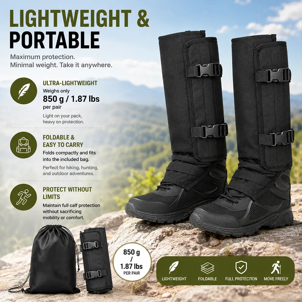 🐍 Hunting Snake Gaiters — Durable, Unisex Protection for Your Calves