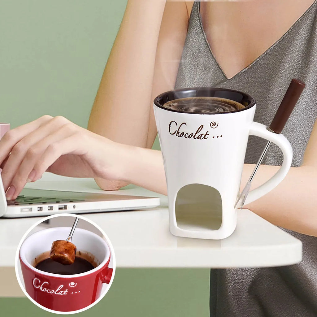 🍫 Chocolate Fondue Mug with Fork