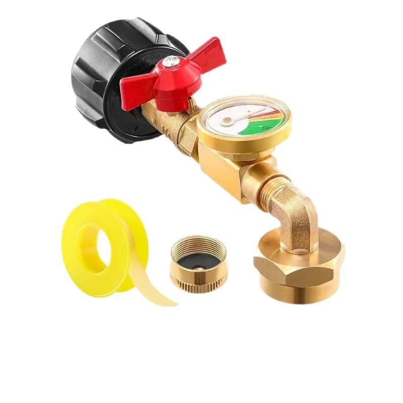🔥 QCC1 Propane Refill Elbow Adapter with Tank Gauge
