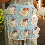🐔 Crocheted Egg-Collecting Apron with Chicken Coop Pocket – Handmade Farm-Fresh Egg Helper