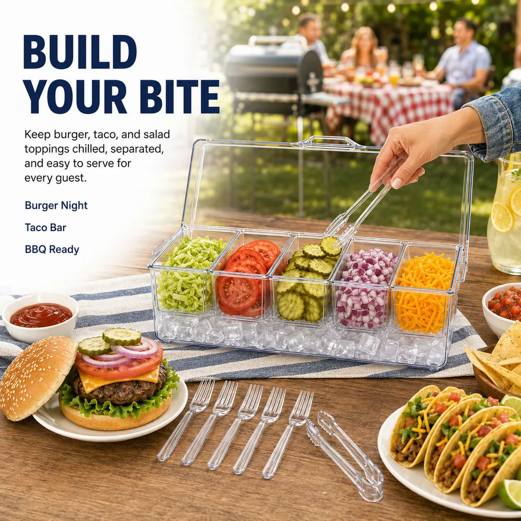 🧊 5-Compartment Chilled Tray