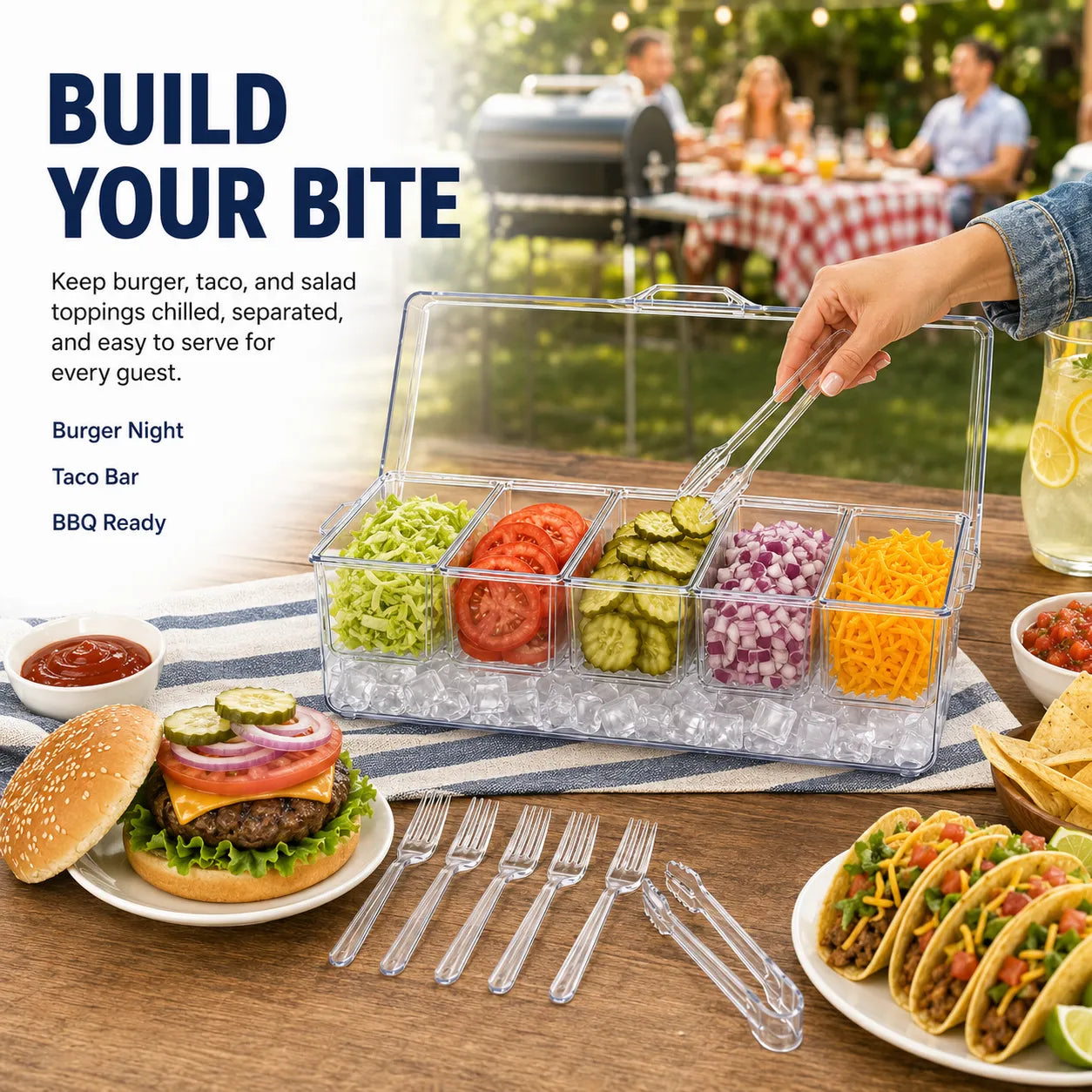 🧊 5-Compartment Chilled Tray