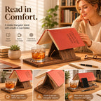 📚 Desktop Solid Wood Triangular Bookstand