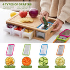 Bamboo Cutting Board Set with Containers & Graters