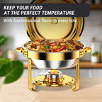 ✨ 5QT Round Stainless Steel Chafing Dish Set