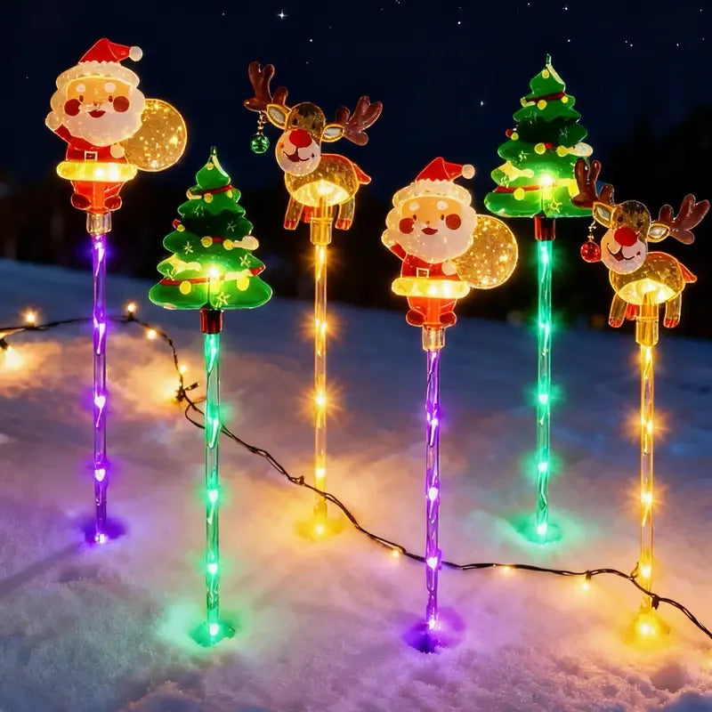 🎄 Solar Christmas Decorative Pathway Lights – 6 Pack 🎄
