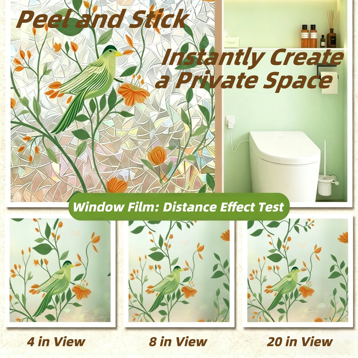 🌸 Botanical Window Decals + Magnetic Storage Shelf Set