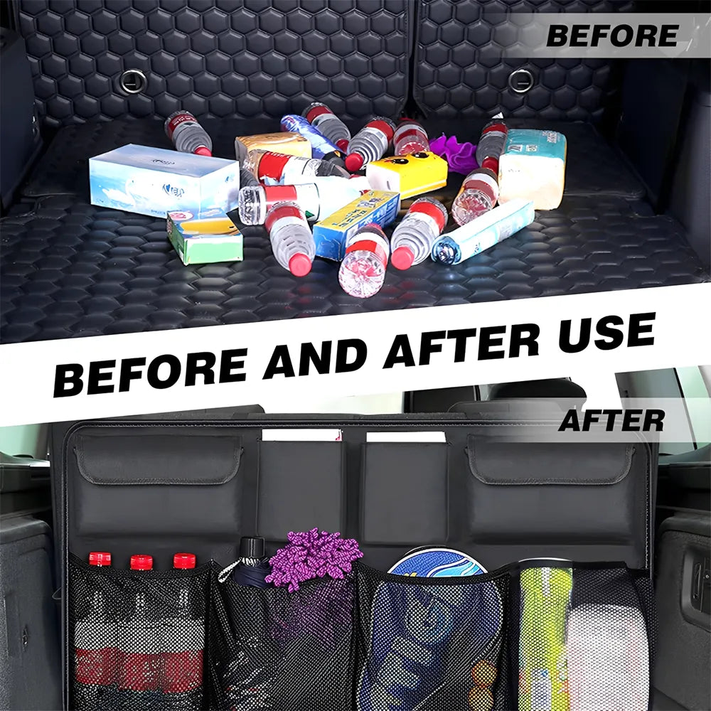🚗📦Car Trunk Organizer – Hanging Storage with 8 Pockets for SUVs & Trucks
