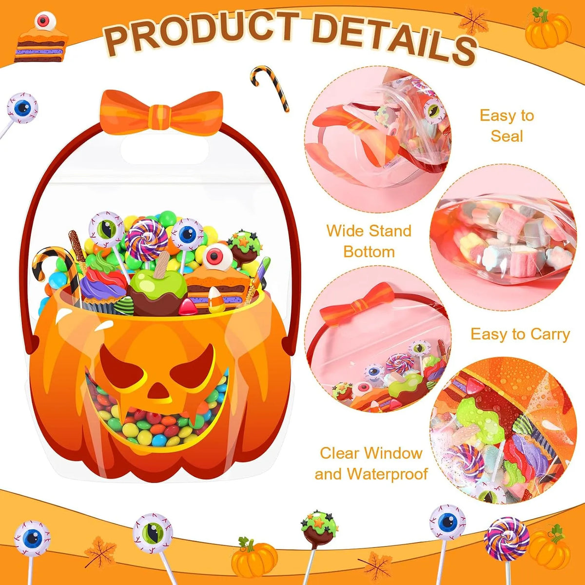 Stand-Up Pumpkin Trick-or-Treat Bag Set