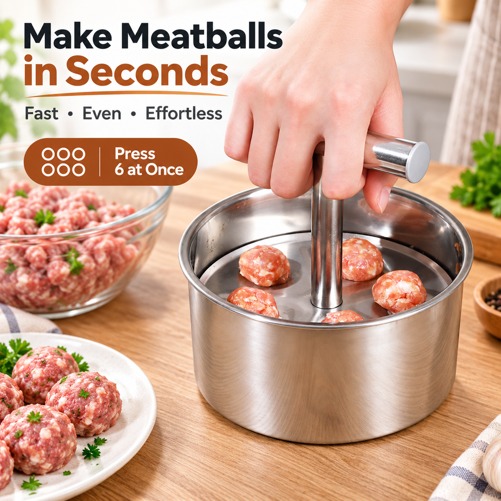 6-Hole Stainless Steel Meatball Maker – Holiday Prep Made Easy