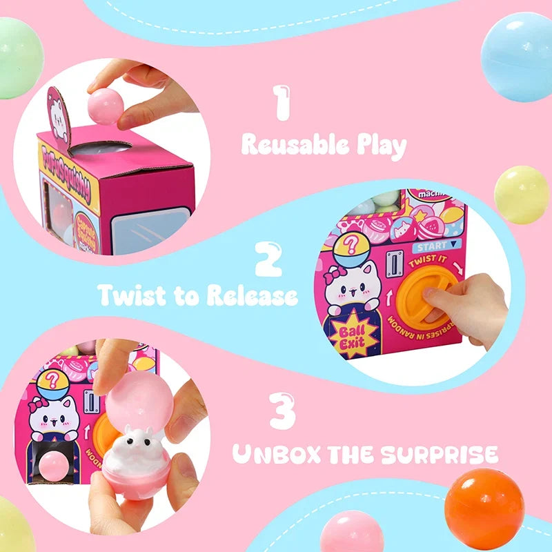 How to load twist and open the squishy capsule machine