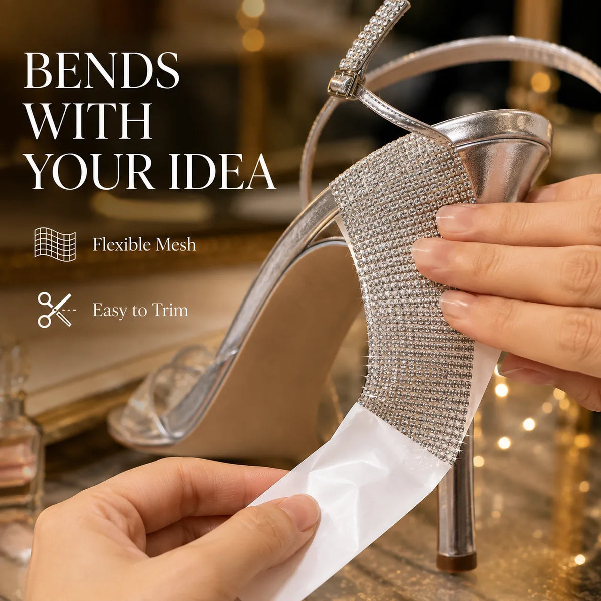 Peel-and-Stick Rhinestone Mesh Tape