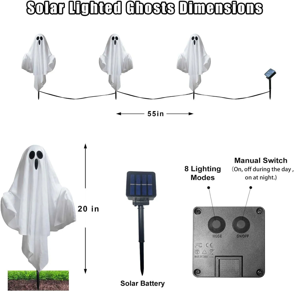Solar-Powered Floating Ghost Pathway Lights