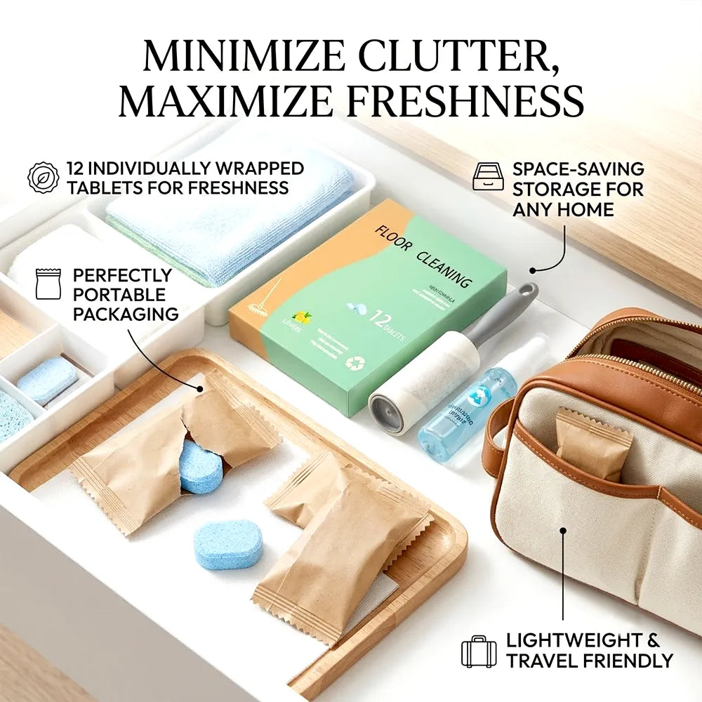 🧼 🍋12-Pack Floor Cleaning Tablets – Deep Clean Your Hard Floors with Ease