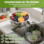 Stainless Steel Sink-Side Colander & Drain Tray Kit