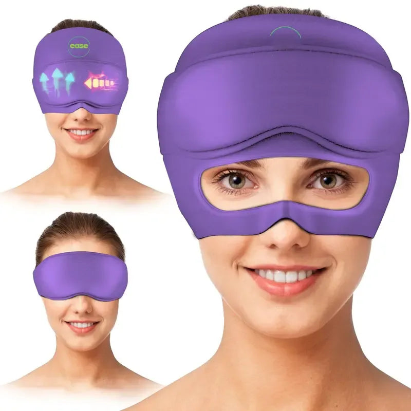 Multifunctional Gel Head & Eye Therapy Mask – Hot & Cold Relief for Migraines, Puffy Eyes, Sinus Pressure & Stress