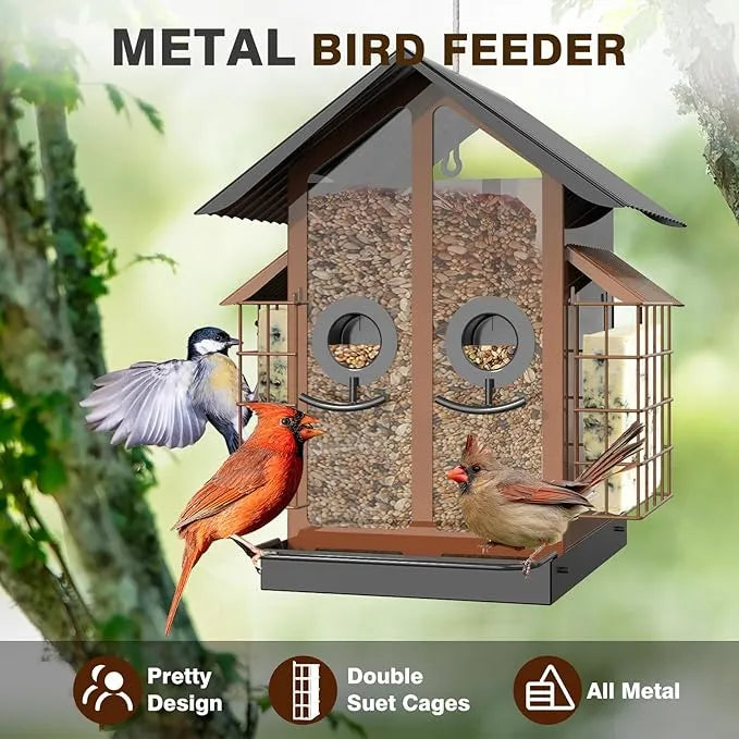 🐦 Outdoor Bird Feeder with Dual Suet Cages