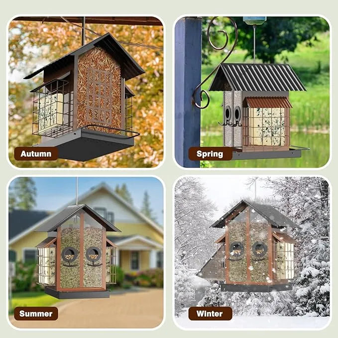 🐦 Outdoor Bird Feeder with Dual Suet Cages
