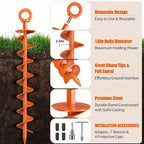 Heavy-Duty Full-Spiral Ground Anchor Screws — 4-Piece Set