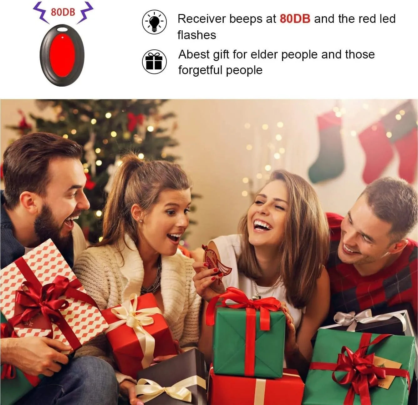 🔑 Wireless Key Finder with Sound & Light – 1 Transmitter + 4 Receivers