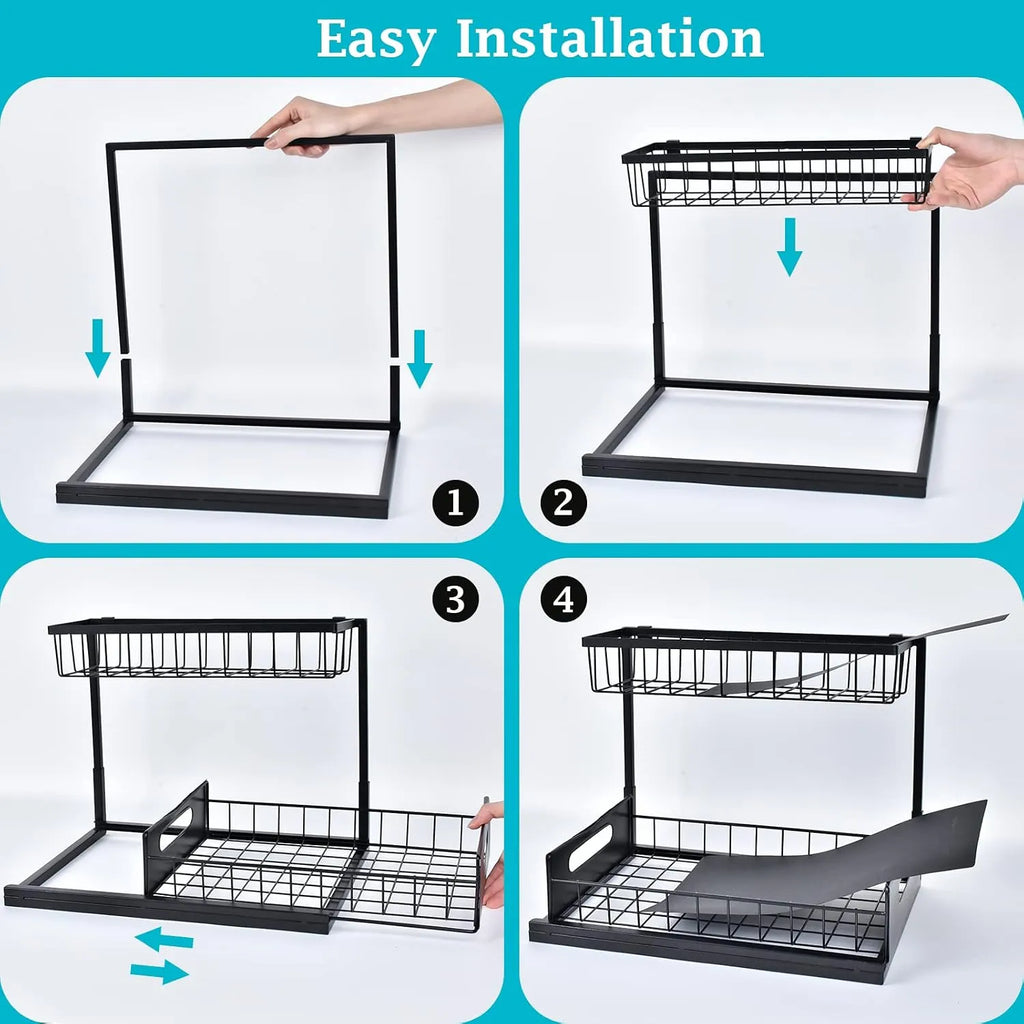 L-Shaped Pull-Out Under-Sink Organizer