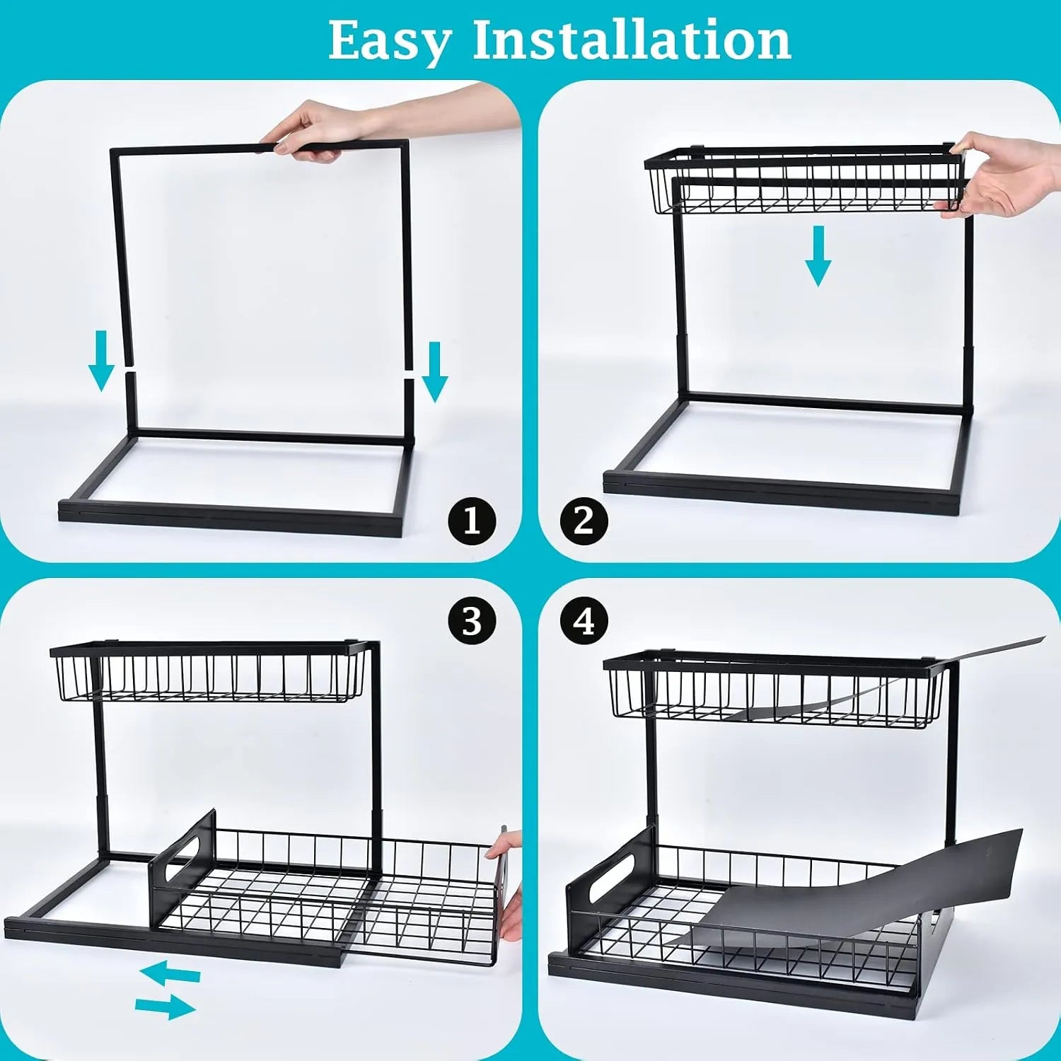 L-Shaped Pull-Out Under-Sink Organizer