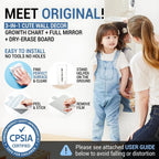 Wall-Mounted Height Measurement Chart with Mirror & Stickers – Track Your Child’s Growth in Style!