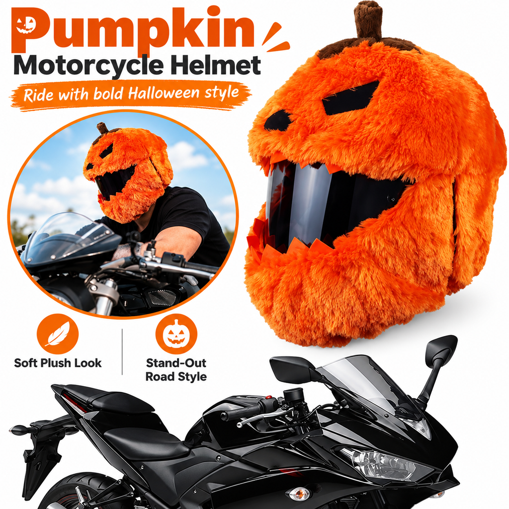 Festive Plush Motorcycle Helmet Covers – Santa & Pumpkin