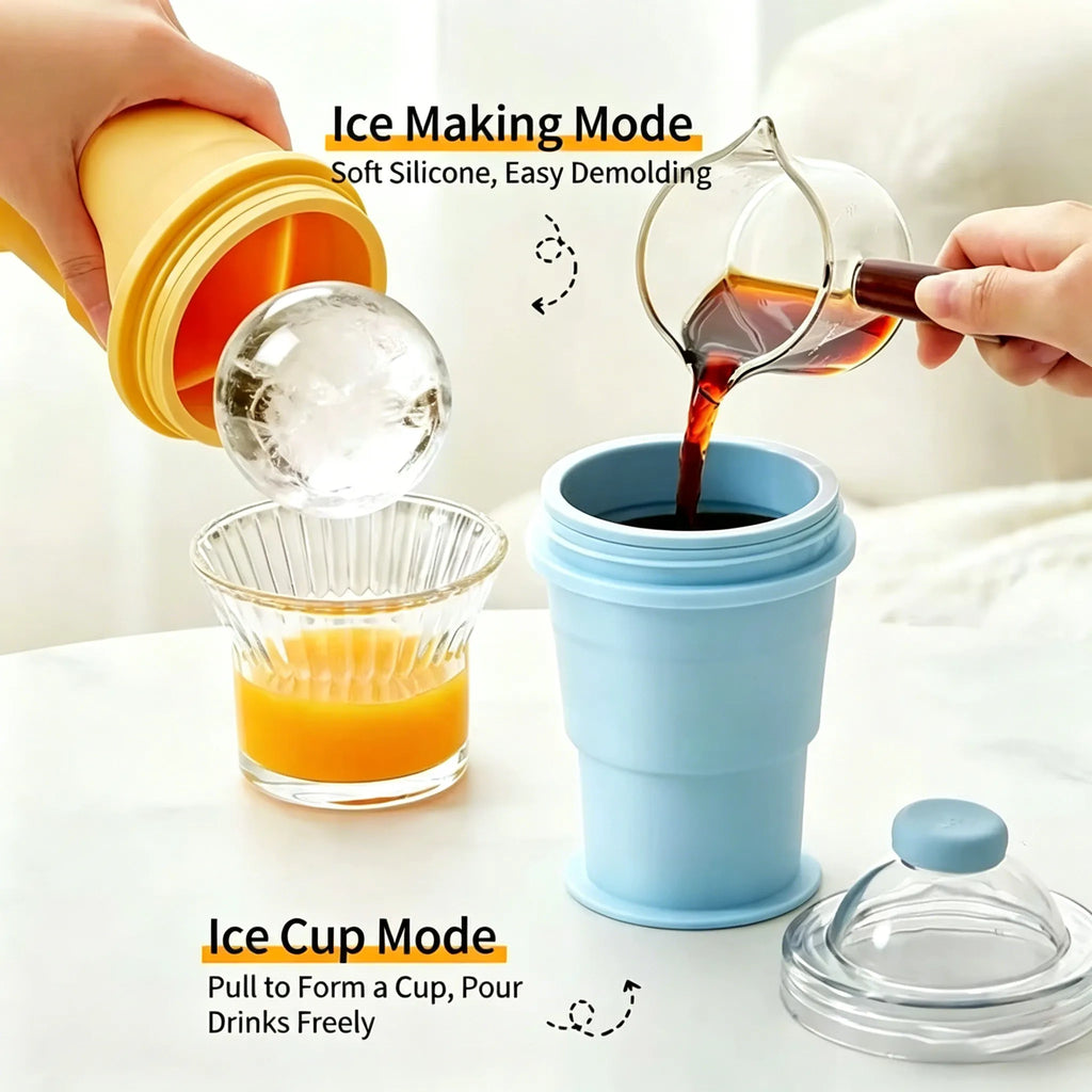 🧊 Foldable Silicone Ice Ball Drink Cup NEW!