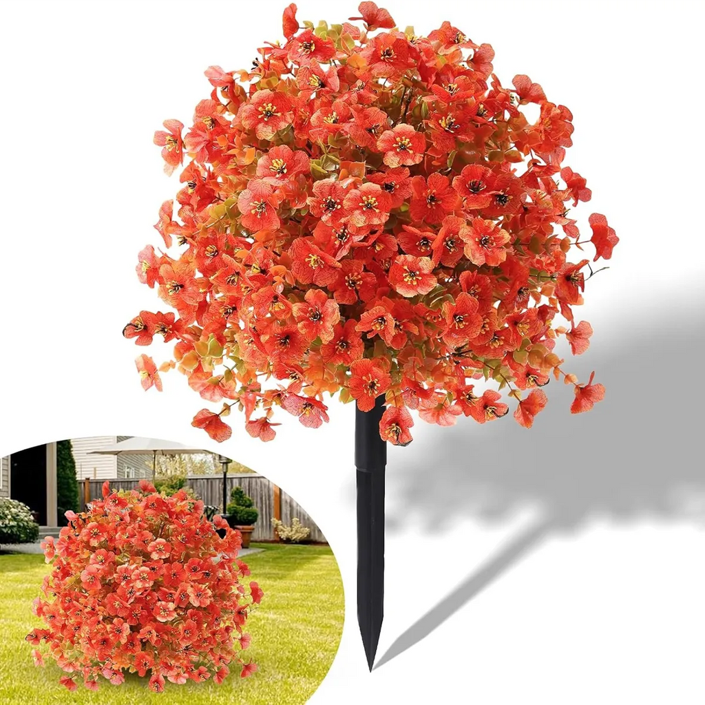 Artificial Flower Topiary Ball with Ground Stake