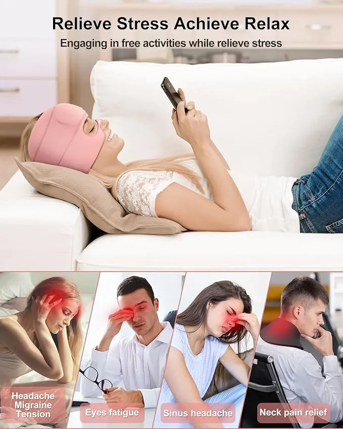 Multifunctional Gel Head & Eye Therapy Mask – Hot & Cold Relief for Migraines, Puffy Eyes, Sinus Pressure & Stress