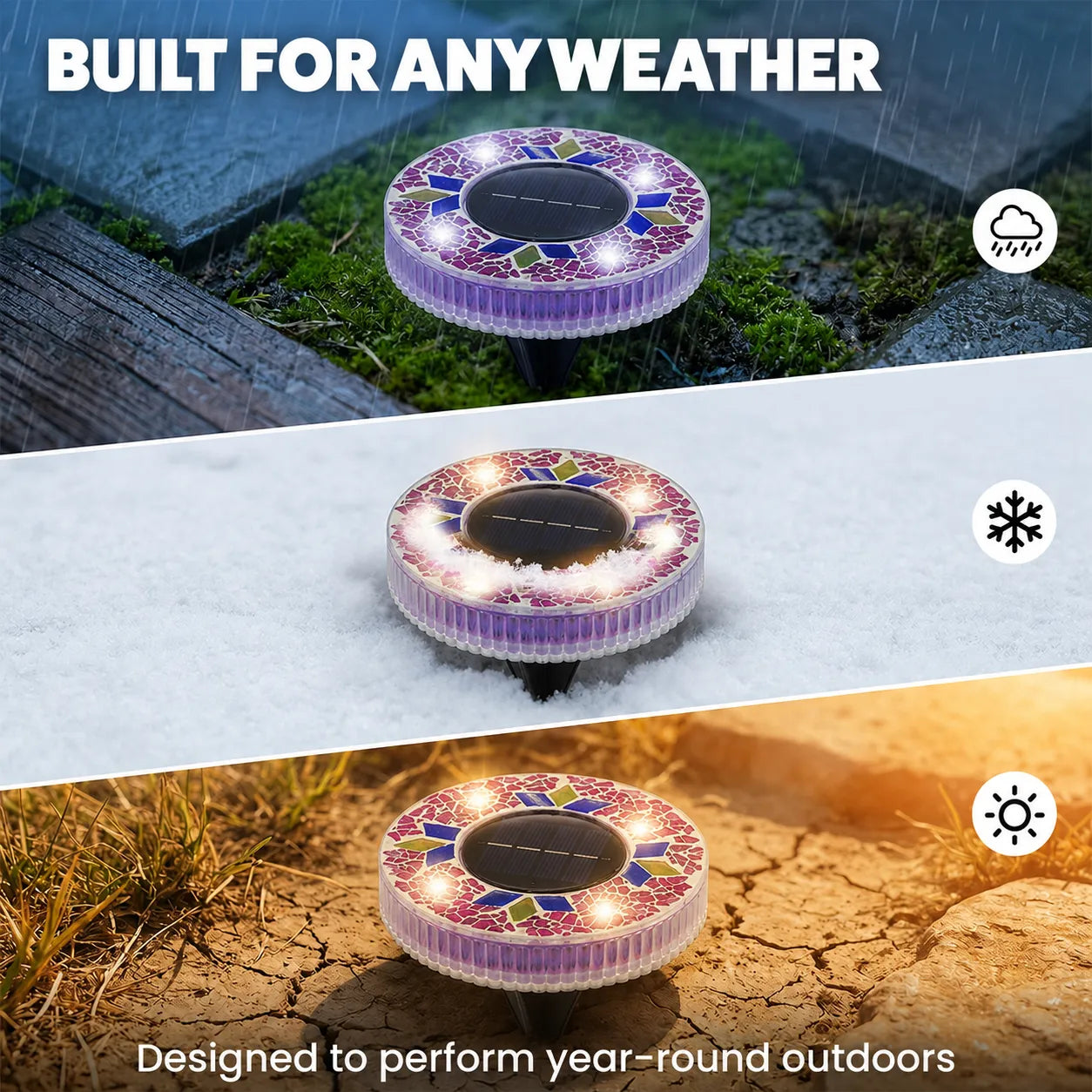 ✨ Solar Mosaic Ground Stake Light – Waterproof LED Outdoor Pathway Light