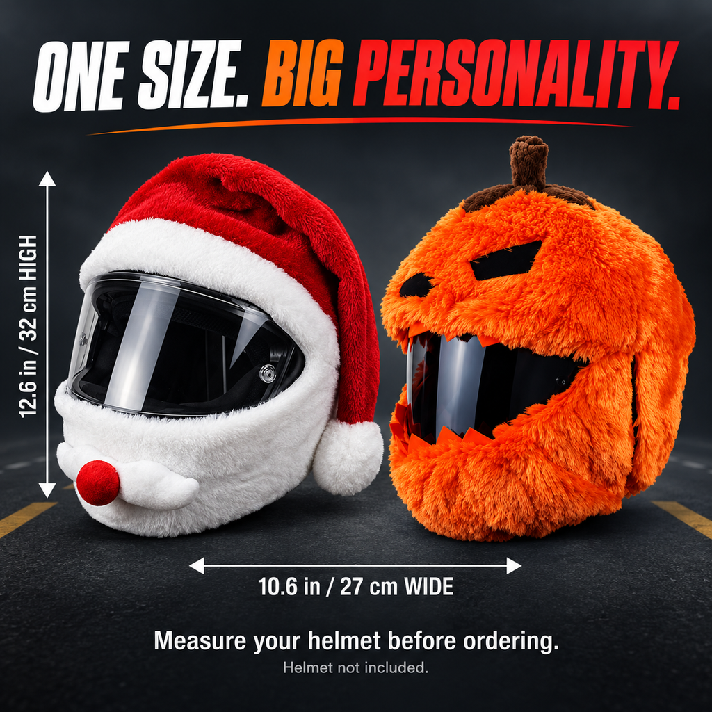 Festive Plush Motorcycle Helmet Covers – Santa & Pumpkin