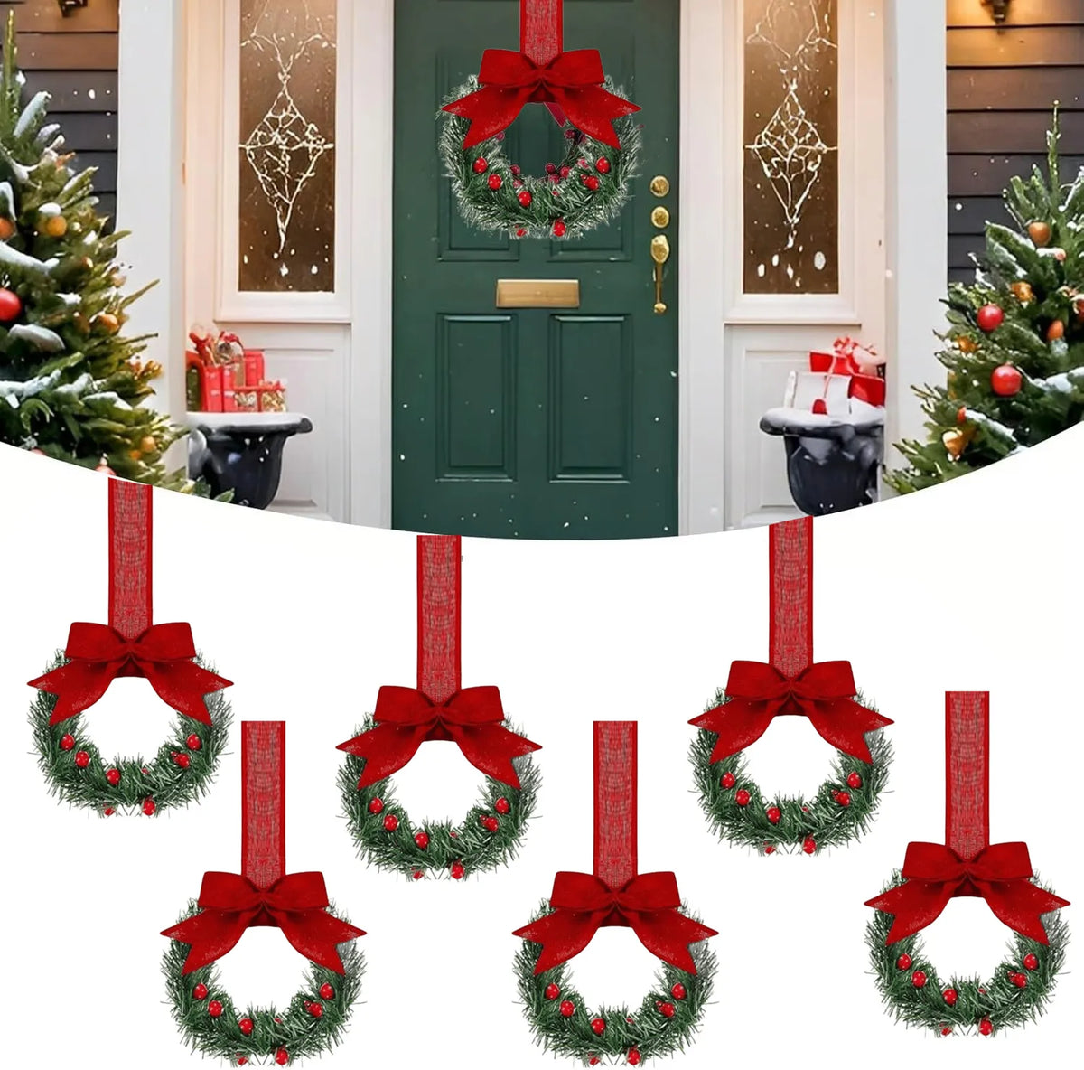 🎄 Versatile Mini Christmas Wreaths – Perfect Festive Decor for Every Corner!