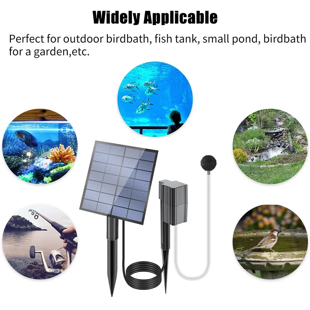 ☀️ Solar Powered Pond Aerator Pump (2.5W Direct Drive)