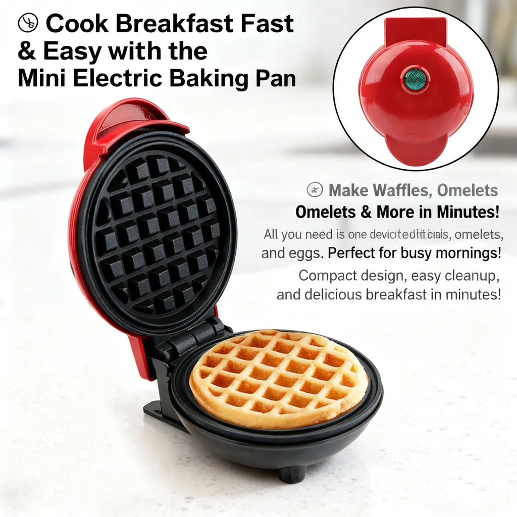 🍳 Mini Electric Baking Pan & Waffle Maker