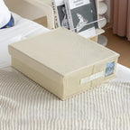 🛏️ Foldable bedding storage box - with a see-through window and transparent label bag