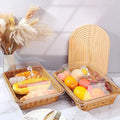 ✅ Large Handwoven Rattan-Style Bread Basket with Clear Acrylic Lid