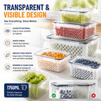 🥗 Refrigerator Draining Storage Basket – Fresh Food Organizer Box