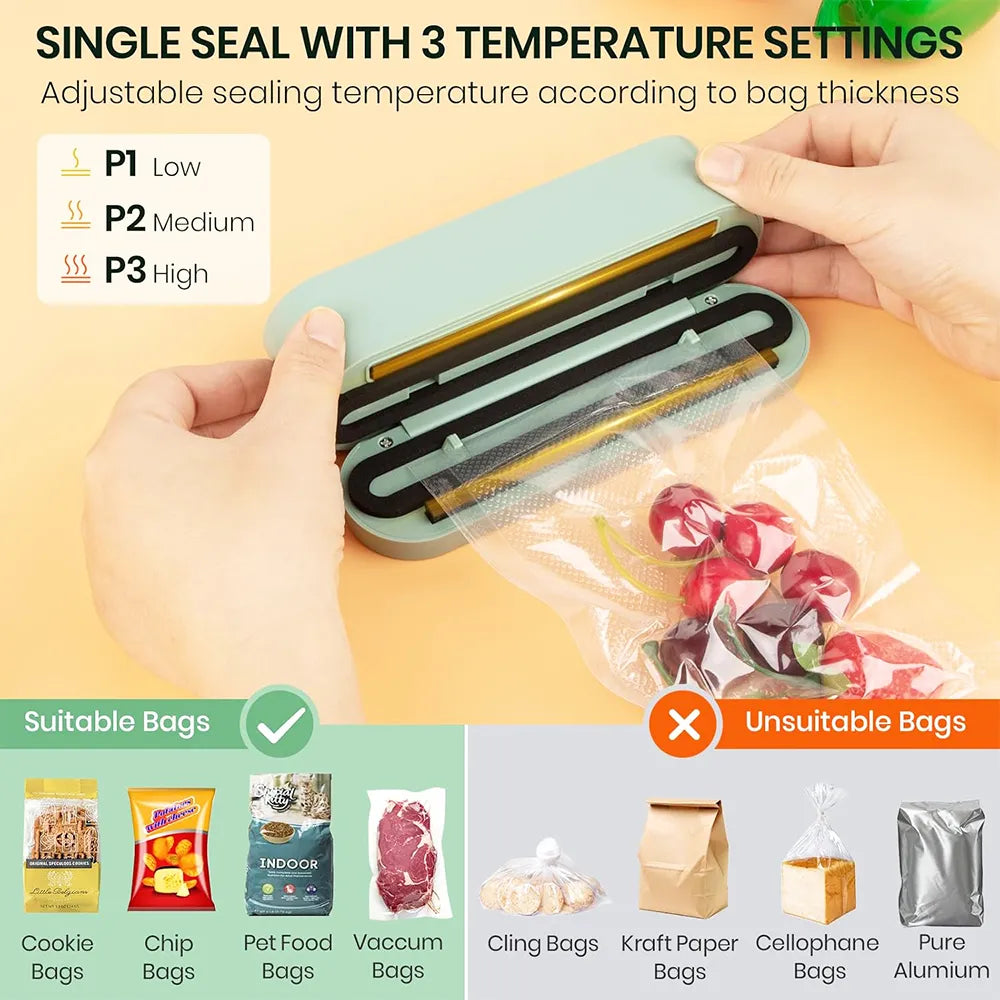 🥑✨Mini Vacuum Bag Sealer – Cordless Handheld Food Sealing Machine