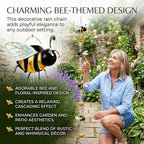 🐝 Whimsical Bee Rain Chain Decor – Hanging Bee Cup Rain Catcher for Gutters & Garden Décor