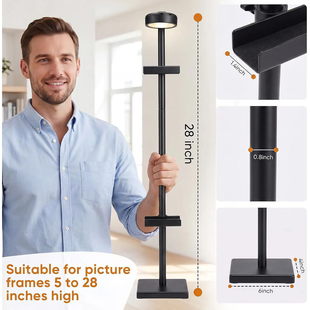 Adjustable Lighted Tabletop Picture Frame Display Stand