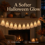 10-Piece Warm White Lace Ghost Garland Lights