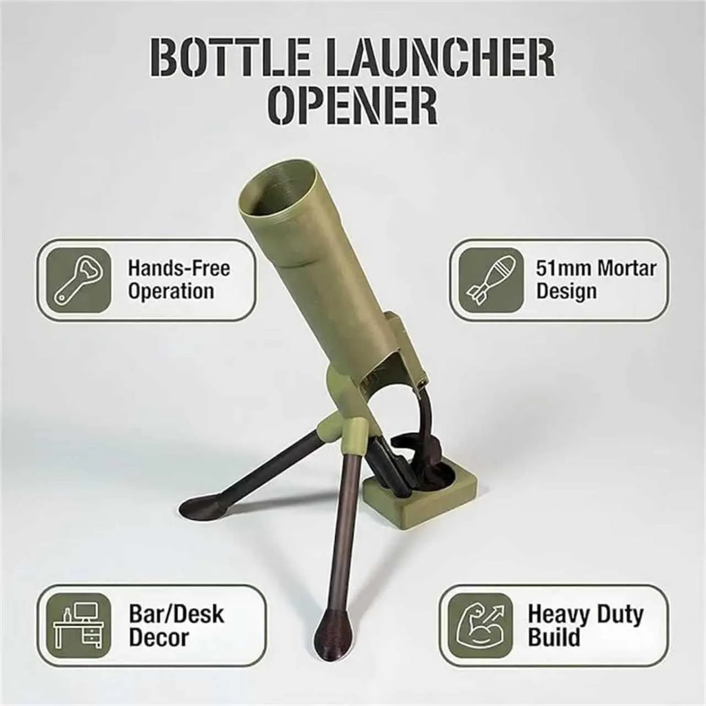 Mortar Bottle Opener – Pop & Launch Caps for Instant Party Fun